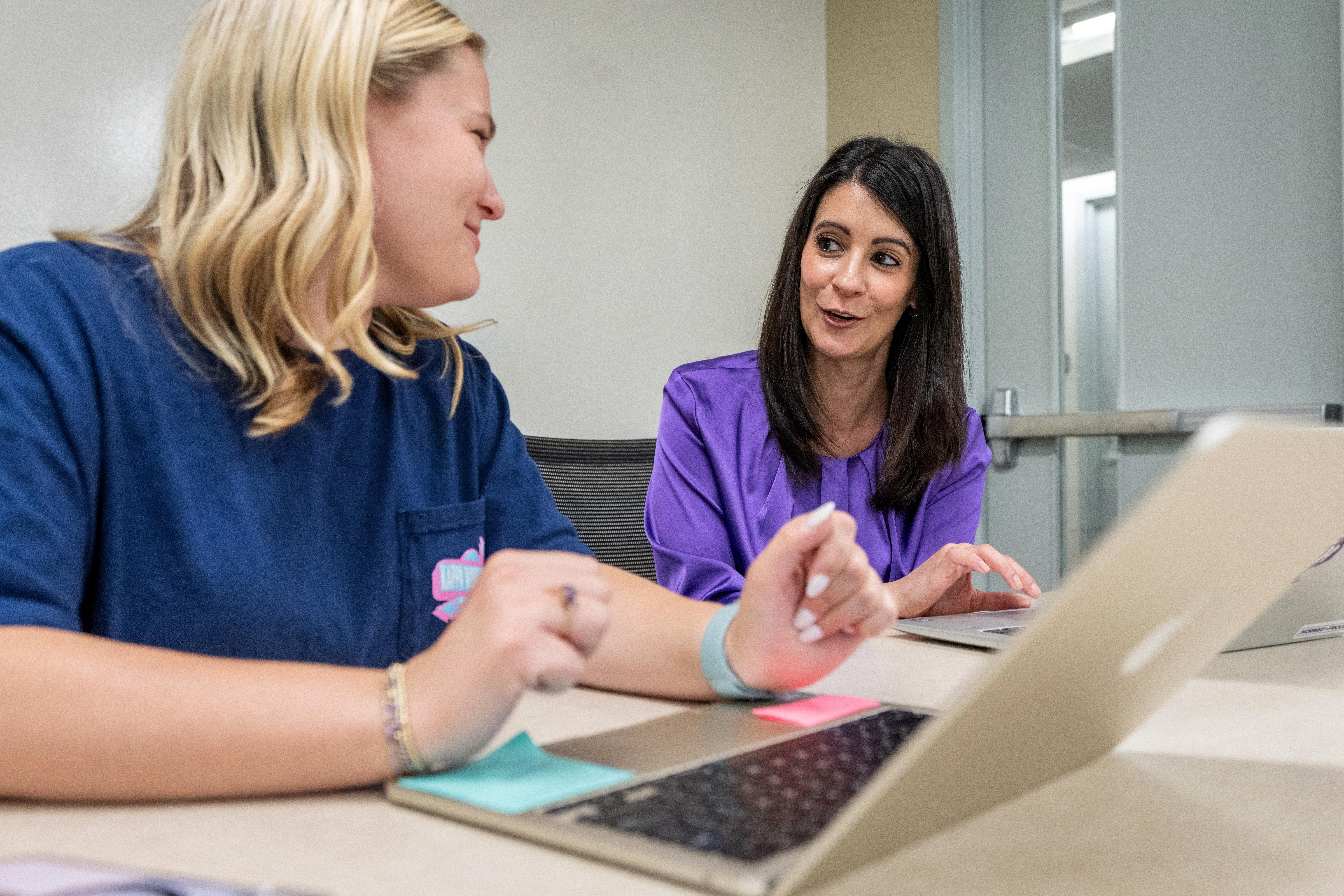 Students in the communication studies program in TCU's Bob Schieffer College of Communication take an interviewing class in Moudy South, April 21, 2025. Photo by Jeffrey McWhorter.