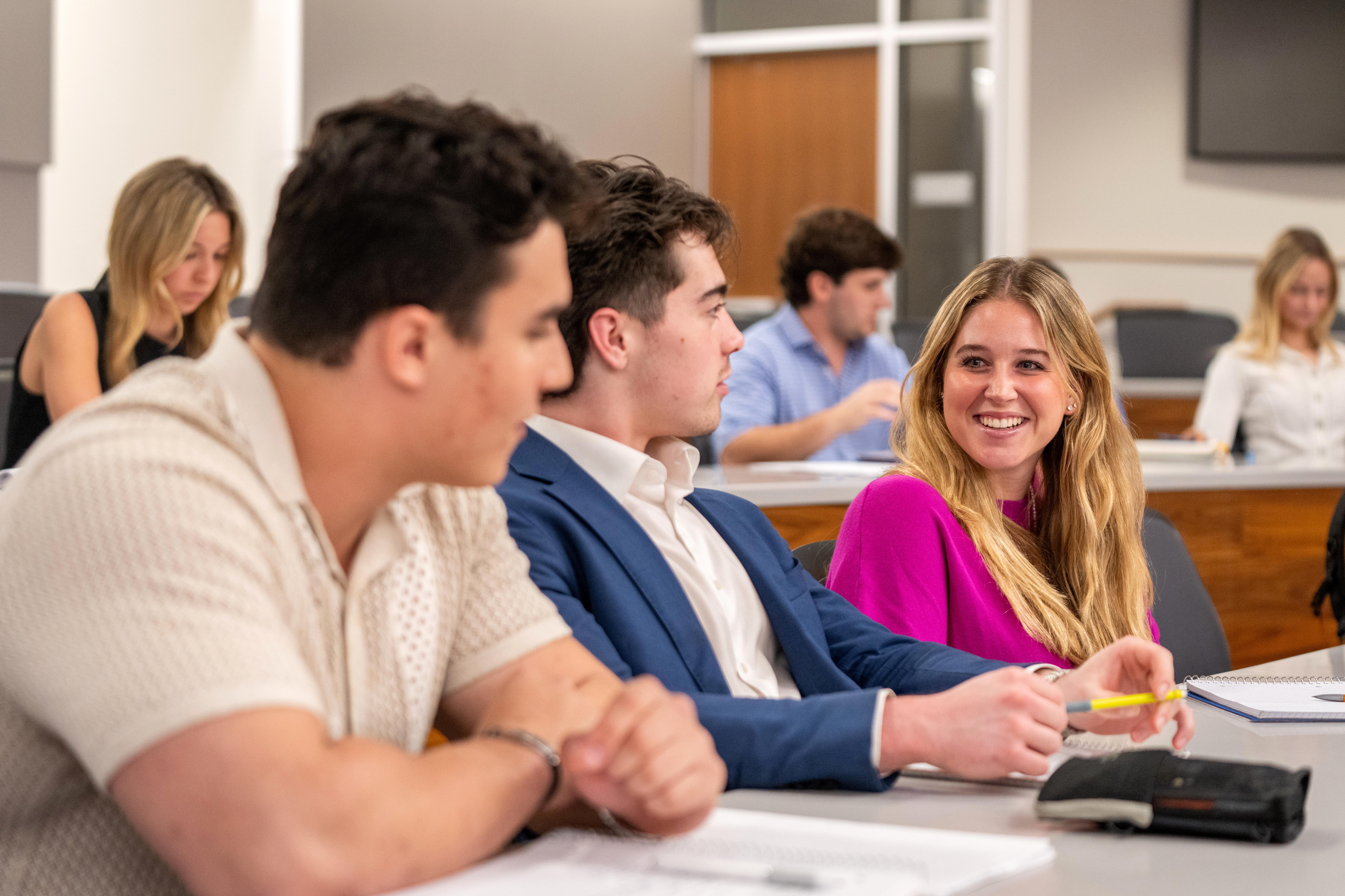 A series of images featuring students, faculty and staff in TCU's Neeley School of Business in the classroom and around the campus on March 2, 2026. Photo by Jeffrey McWhorter.