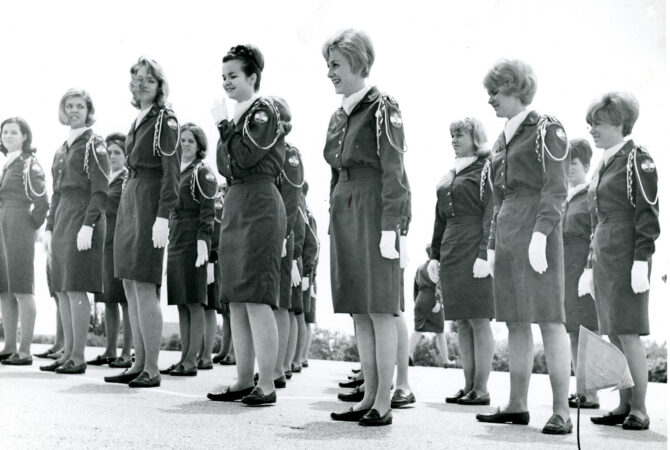 Members of the Corps-Dettes (auxiliary Army ROTC support group), c.1965-66. Photographer not known.