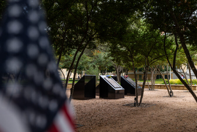 TCU's Veterans Plaza. Photo by James Anger, November 7, 2024.